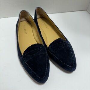 Talbots Women's Navy Velvet Leather Loafers